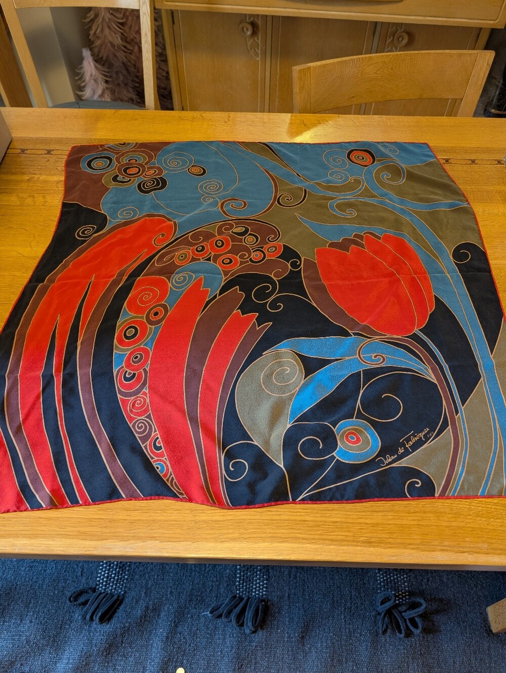 Vintage Jehan de Gabreques Silk Scarf